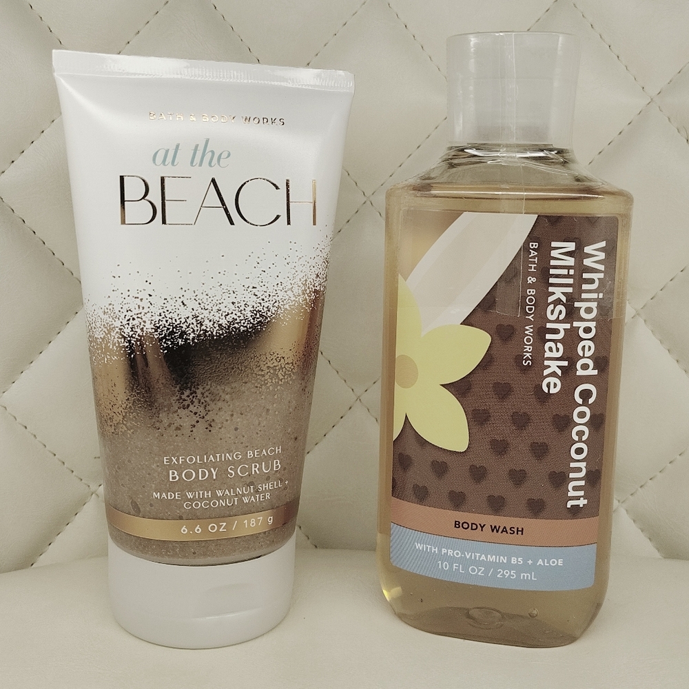 🥥 Beachy Coconut BBW At The Beach Scrub & Whipped Coconut Milkshake Set